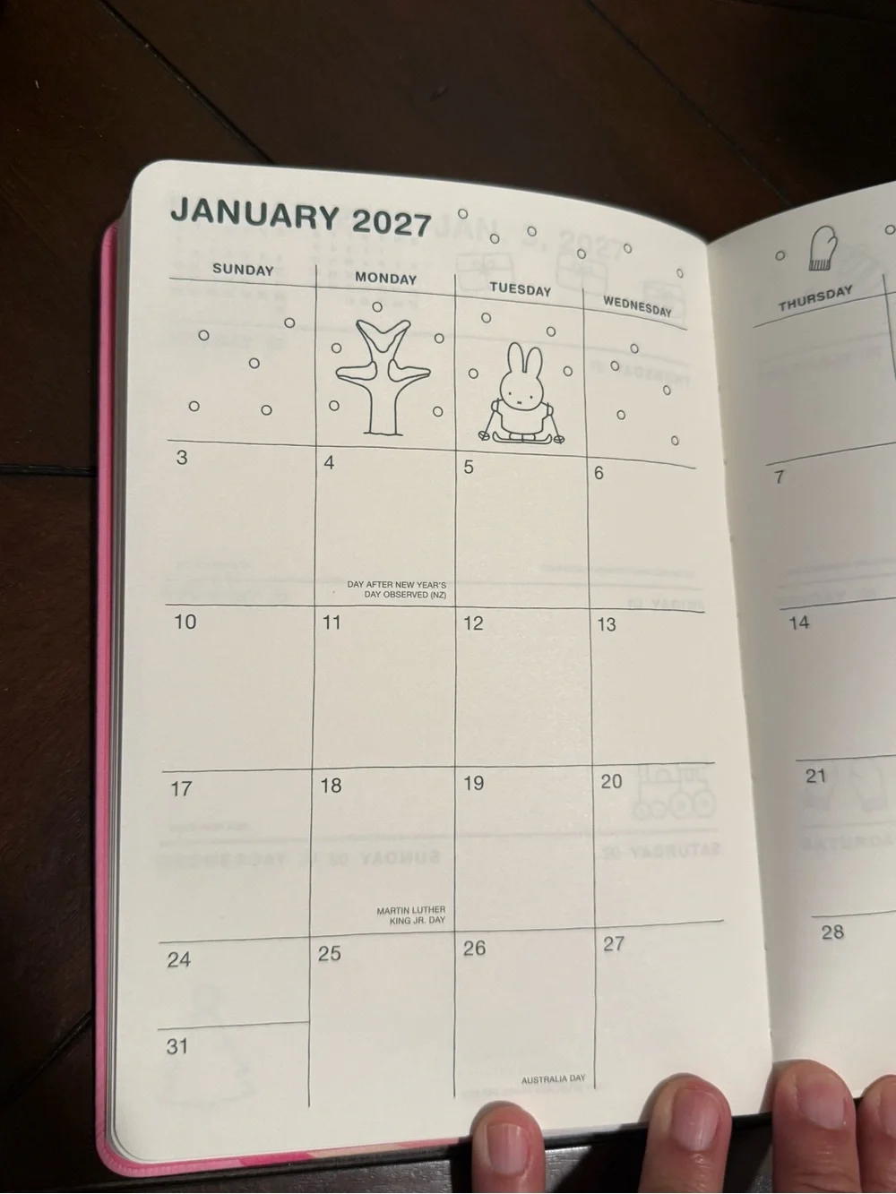 miffy Rainbow Stripes 17-Month Planner in Pink, Teal & Coral:Aug 2026-Dec 2027